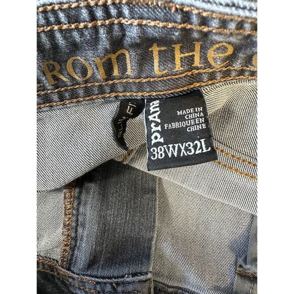 Prana Men Grey Black Hiking Jeans Breathe Slim Fit Size 38 32 - Picture 10 of 11